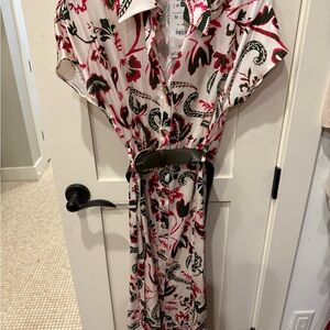 Zara Red and Green Patterned Dress